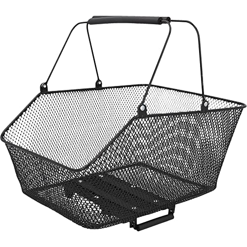 FISCHER E-Bike Gepäckträgerkorb Plus City, Fahrradkorb engmaschig, schwarz, Tragkraft 25 kg