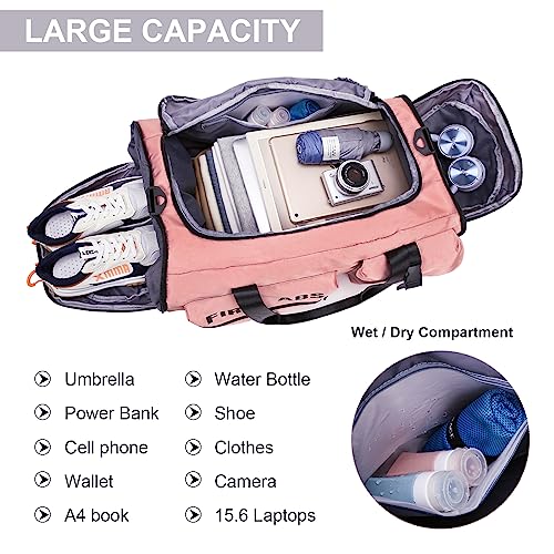 Eslcorri 65L Travel Duffel Bag For Women & Men - 3 In 1 Large Sports Gym Bag With Shoe And Wet Clothes Compartment Multipurpose Weekender Carry On Overnight Backpack For Swimming Yoga Camping Black #TOP5