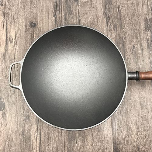 Wok tradicional chino de 32cm en hierro fundido miniatura 5