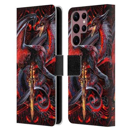 Housse en cuir Dragons avec Épées Ruth Thompson pour Samsung Galaxy S22 Ultra 5G haute résistance