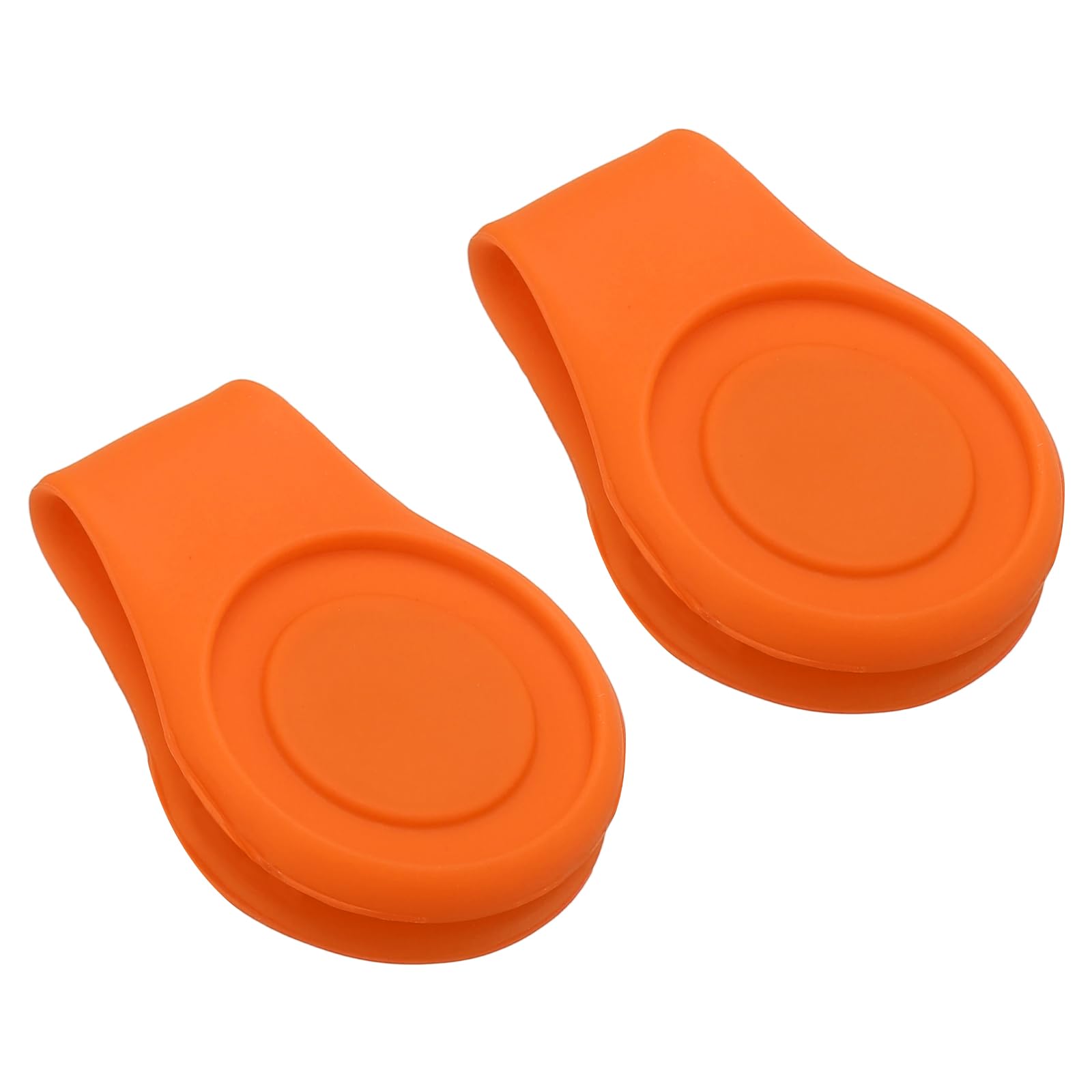 PATIKIL Golf Hat Clip, 2 Pack Silicone Cap Clamp with Magnetic Removable Ball Marker Holder Golf Accessories for (Women & Men), Orange