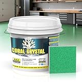 Epoxy Colored Sand Floor Paint for Concrete (105 Fl Oz),Self-leveling Epoxy Floor Paint - Easy Pour & Roll Application to Waterproof & Renew Garage,Porch,Basements,Patios,Outdoor(Green,Net Content 5KG)