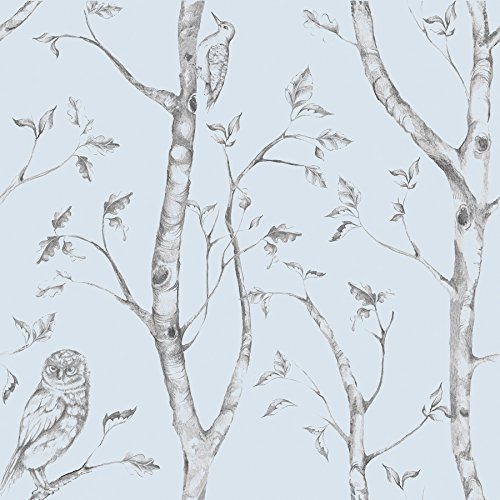 Nuwallpaper Nu1413 Woods Peel & Stick Wallpaper, Blue #TOP16