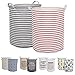 LessMo 2PCS 19.7" Wäschekorb Sortierer – Faltbar - 2er Set Wäschesammler spart Zeit beim Sortieren - Wäschesack - Wäschekörbe - Laundry Baskets - 50 x 40 cm (Streifen, Verdickt 19"/ Groß)