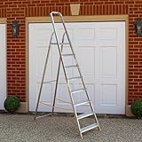 BPS® Aluminium Step Ladder | Folding Ladder | Ladders | Trade & DIY | Non-Slip Feet | Hand Rail | 8 Step