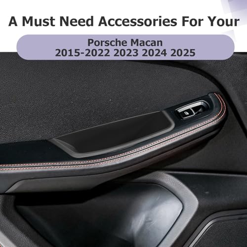 Image of LUWU Door Tray Organizer Compatible with 2015-2026 Porsche Macan S /T /GTS Accessories Center Console Organizer Armrest Console Storage Box Insert Tray ABS Material Black 4PCS (Not for Macan EV)