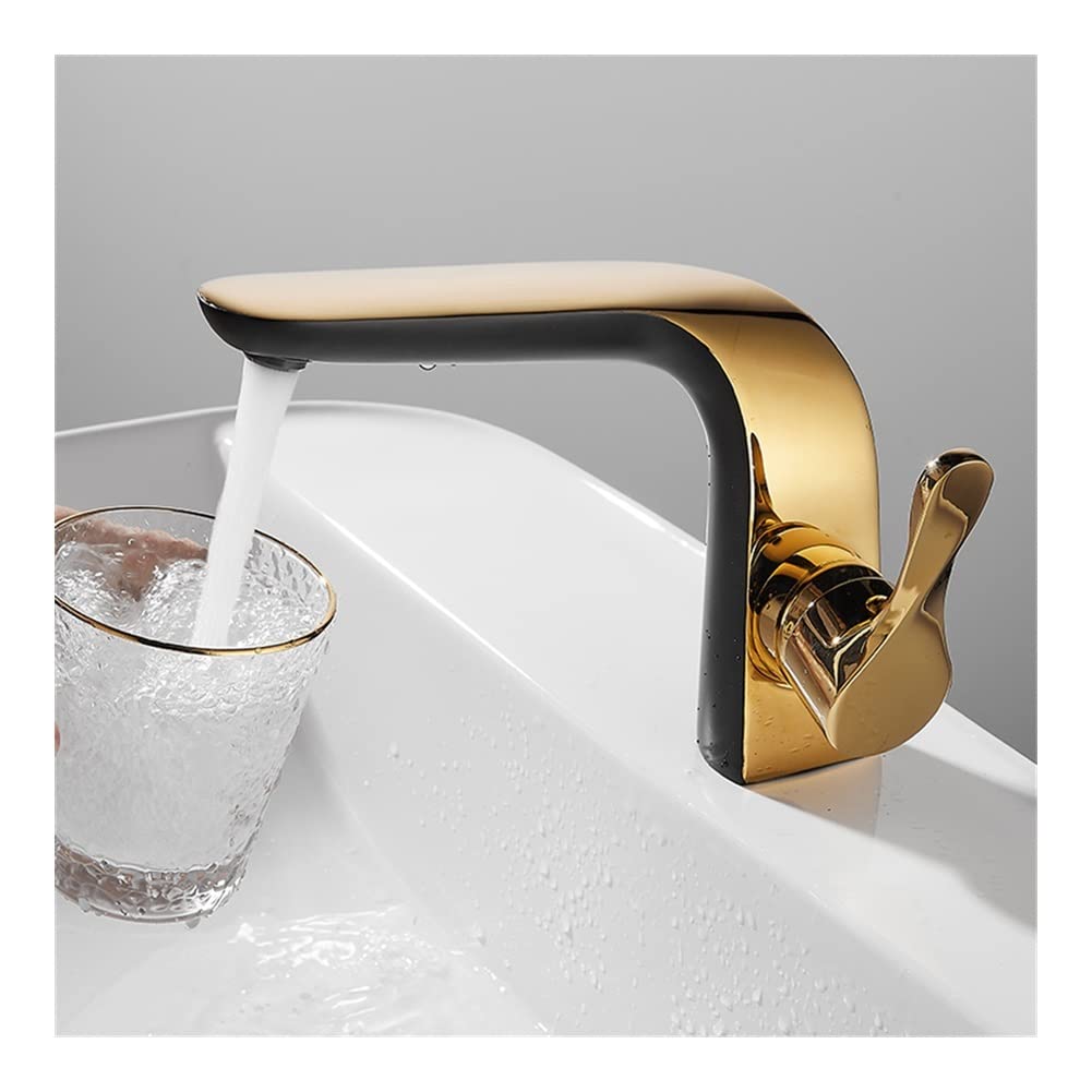 Mitigeur de salle de bain noir et blanc pour lavabo moderne et design épuré