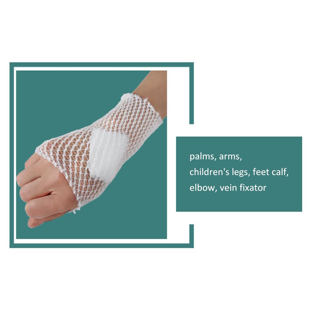 Red Elástica Vendaje, Vendaje Elástico Vendaje Tubular, Venda de Malla Tubular Venda de Malla Tubular Elástica, Heridas Vendaje Banda Fija Elástica Ayuda de Emergencia, con 1 Tijeras Médicas