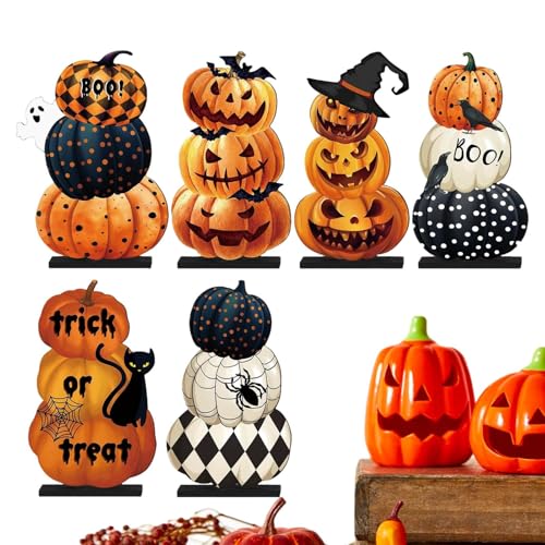 Tuwlopyu ハロウィン デコレーション 小さなカボチャ、ミニチュア ハロウィン カボチャ - ビスタプリントテーブルカボチャの装飾木 - ハロウィン パンプキン オーナメント トリック オア トリート パーティー 学校への記念品