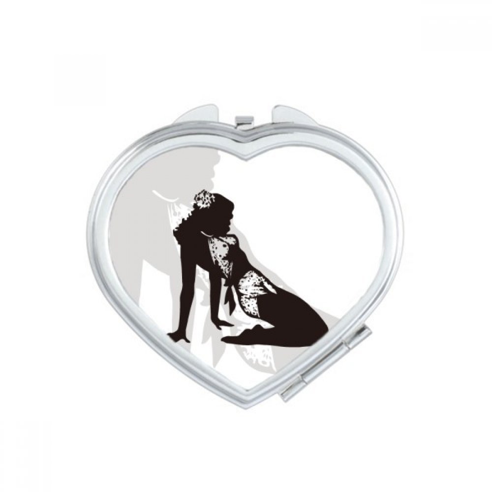 Miroir compact maquillage portable mignon pour femme avec finitions à la main