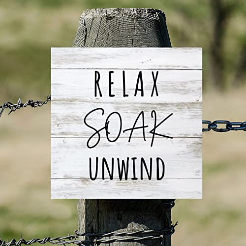 Panneau mural en bois Relax Soak Unwind pour sdb chaleureuse