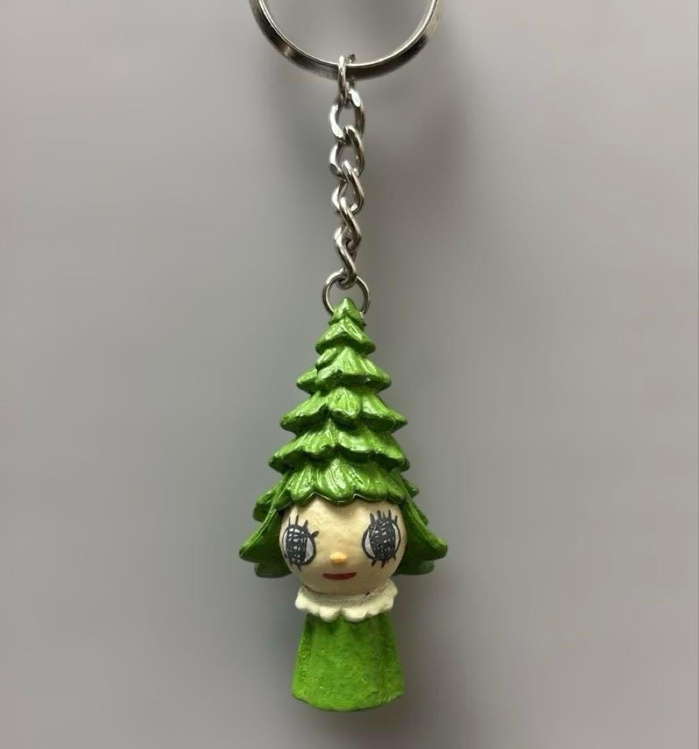奈良美智 森ガール グリーン キーホルダー 奈良美智 森ガール