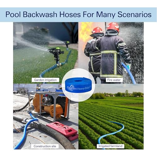 OasisTrim 2" x 100FT Pool Backwash Hose, Heavy-Duty Pool Hose, Lay Flat Discharge Hose, Durable Burst Resistant, Pool Filter Pump Water Drainage, Sump Pump Discharge, with 2 Clamps by OasisTrim - Image 6