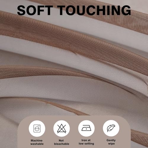 Cortinas de gasa semitransparentes para suavizar la luz solar en ventanas de 152x182 cm 6