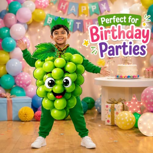 Image of Raj Costume Kids Fruit & Vegetable Fancy Dress Costume | Soft Felt Fruit and Vegetable Cutout Costume for Boys & Girls | School Annual Function