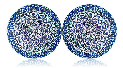 Ceramic Trivet for Hot Pots and Pans, Large Heat Resistant Mats with Cork Base, Trivets for Hot Dishes, Extra Thick, Round 7.9 Inch, Set of 2