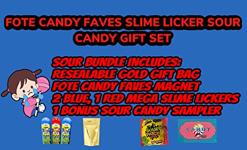 Slime Lickers Mega Size - Toxic Waste - Sour Rolling Liquid Candy Strawberry And Blue Razz - Ships In Resealable Fote Gift Quality Candy Bag - Includes Bonus Sour Candy Sample And Magnet #TOP5