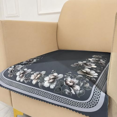 Image of Homerz Premium 'Luxe Series' Holland Velvet Sofa Cover | Smooth Finish | Anti-Skid Fleece Backing | Soft Touch Couch Protector for Living Room (Grey, 1 Seater, Only Seat Cover)