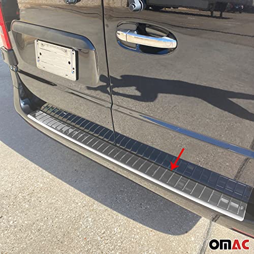 Omac Rear Bumper Guard Trunk Sill Protector For Mercedes Metris 2016 To 2023, Stainless Steel, Chrome #TOP1