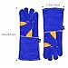 KIM YUAN Extreme Heat/Fire Resistant Gloves Leather with Kevlar Stitching, Mitts Perfect for Welding/Oven/Grill/BBQ/Mig/Fireplace/Stove/Pot Holder/Tig Welder/Animal Handling