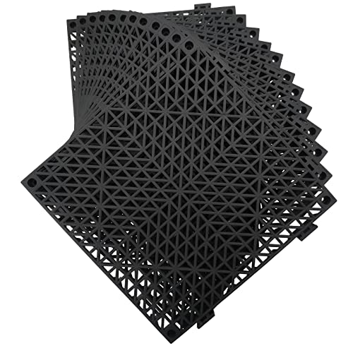 Jaderlu 12 Pack Modular Interlocking Cushion 11.6" x 11.6" Rubber