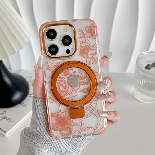 Coque iPhone 15 Pro Max anti-chocs antichute à support floral MagSafe - 7