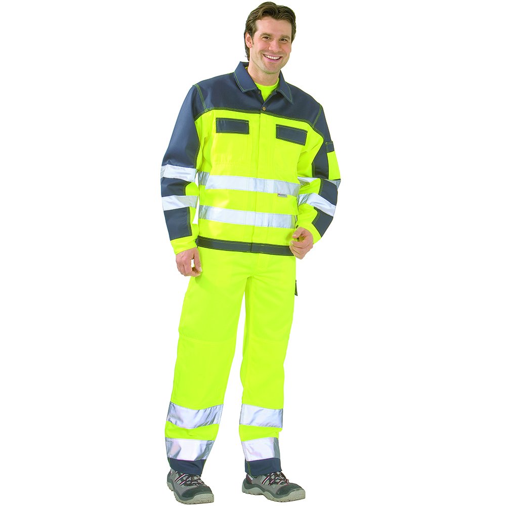 Planam 2007052 Warnschutz Bundjacke, Gelb/Marine, Größe 52