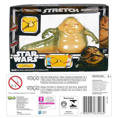 SUNNY, Star Wars, Stretch, Boneco Elástico Jabba The Hutt, 38 cm