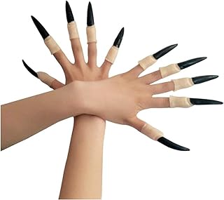 10Pcs Nail Claws False Nail Arrow Claw Rings Cosplay Nail Finger Tips Party Halloween Prop Talon Claw Paw Finger Fingertip Arrow Claw Rings Finger Claw Witch Claws Armor finger Gothic Vampire Nails