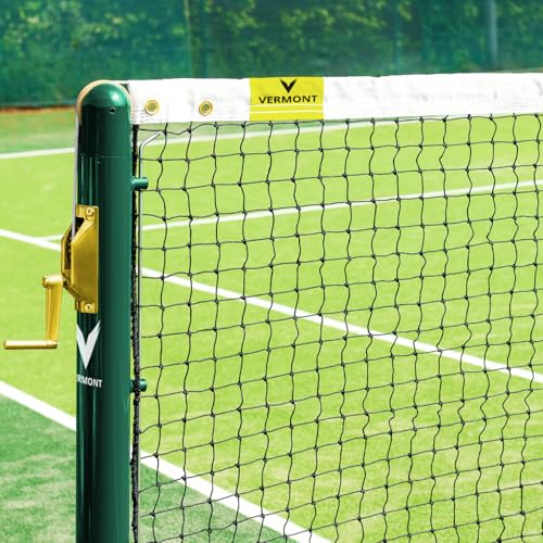 VERMONT Tennis Court Nets | Championship Quality, Heavy-Duty Design - Doubles or Singles Nets Available in 4 Thicknesses [2mm - 3.5mm] (Double Loop, 2mm Doubles [Standard])