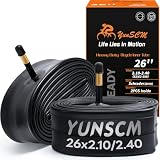 YunSCM 2Pcs 52/62-559 Engrosar 26 Pulgada cámaras de Aire 26x2.10/2.25/2.35/2.40 AV48mm Valve Compatible 26 Pulgadas Bicicleta cámaras de Aire 26X2.10 26X2.125 26X2.25 26X2.30 26x2.35 26X2.40