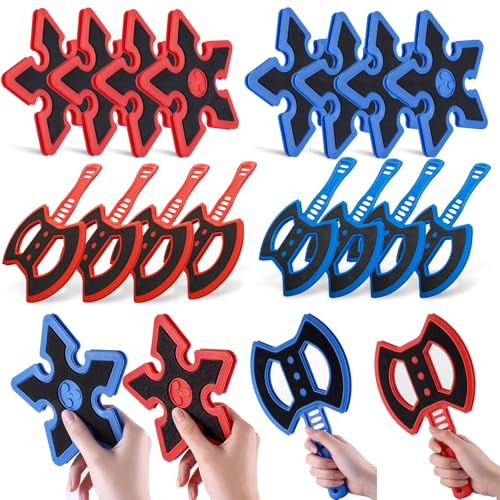 NUCTKP Throwing Axe Game, 8 Long Handled Axes and 8 Star Darts, Axe Throwing Targets, Axe Throwing Targets for Outdoor Games Play for All Members of The Family.