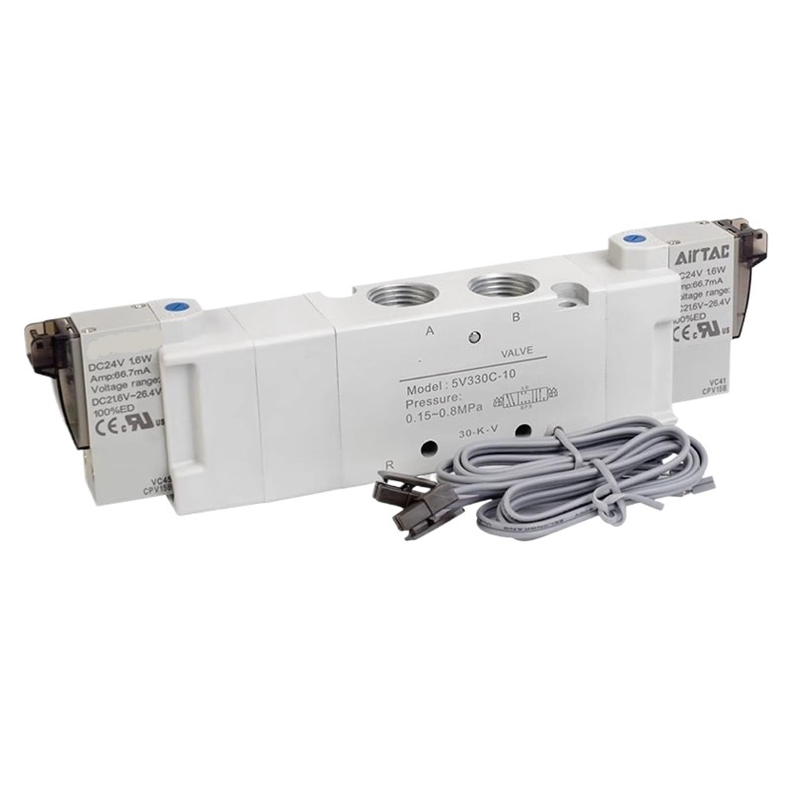 Électrovanne pneumatique 5/3 voies distributeur double solénoïde AC110V 5V130E-06
