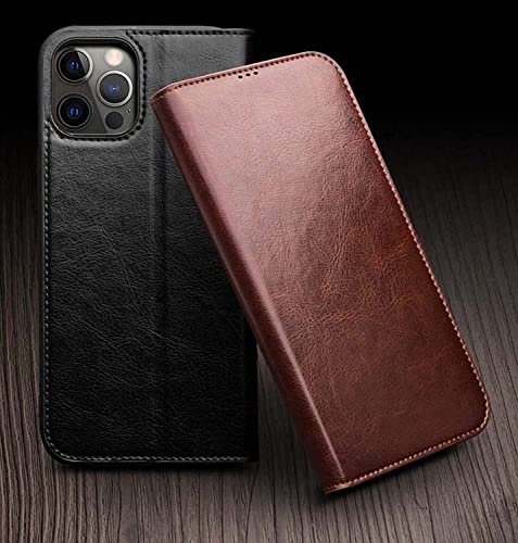 Étui en cuir véritable iPhone 13 chic et durable rose rouge à rabat