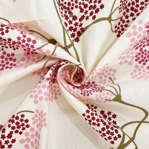 Image of Swayam Roto Cotton King Fitted Bedsheet with 2 Pillow Covers | Size 72 x 78 x 10 inch | 144 TC | Floral Design | Soft Breathable Bed Sheet | Comfortable & Durable for Bedroom - Beige & Purple