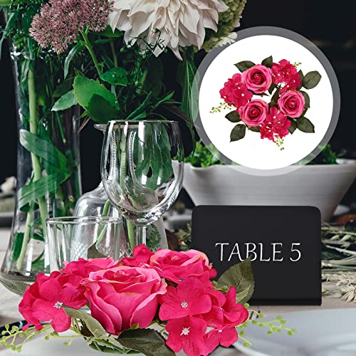 Luozzy Candle Wreath Artificial Rose Flower Candle Rings Bohemia Wreath Pillar Candle Holder For Wedding Home Door Tabletop Decor - Rose Red #TOP6