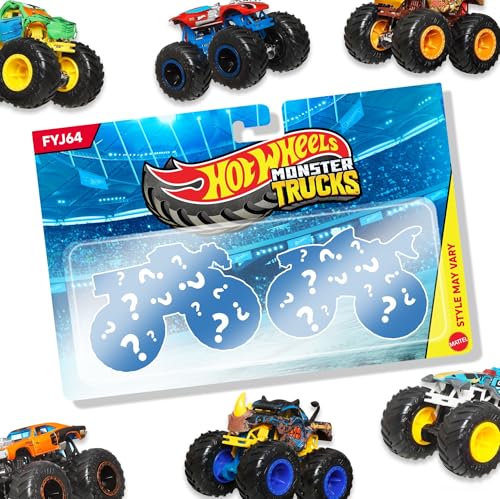 Mattel - Hot Wheels Monster Truck Duos FYJ64 de Demolición, modelos aleatorios, paquete de 2, modelos surtidos