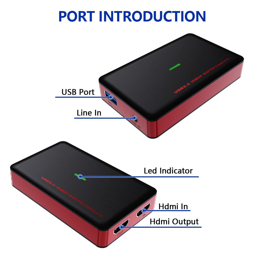 Amazon.co.jp: Y&H USB3.2 キャプチャーボード Gen 1 Type-C & USB-A