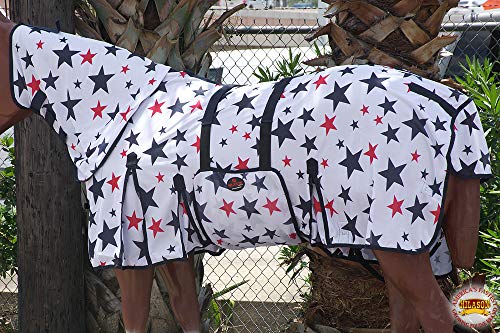 Image of HILASON Horse Fly Sheet UV Protect Breathable Mesh Bug Mosquito Spring | Summer Horse Rug | Fly Rug
