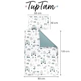 TupTam Kinder Bettwäsche Gemustert 2-Teilig Wendebettwäsche, Farbe: Zoo Grün, Größe: 120x90 cm