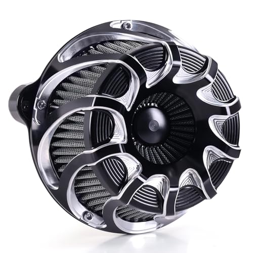 Image of For harley air cleaner filter Touring street glide road king electra tri trike Dyna Sportster XL 883 1200 Softail air intake (Drift style -Black, E-For Touring 2023-UP,Softail 2025-UP)