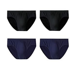 4 Pcs Mens Breathable Cotton Underwear Briefs