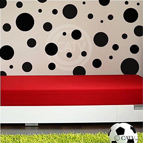 Assorted Vinyl Polka Dots Circle Wall Decals Vinyl Stickers Nursery Decor (Black/Set of 32)