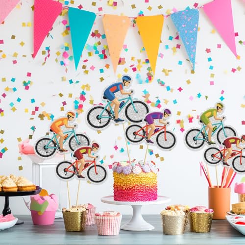 Image of Bicycle Centerpiece Sticks, Adult Birthday Table Toppers,Bike Theme Birthday Party Decorations, Bicycle Racing Party Supplies.Set of 15