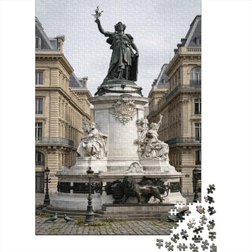 Puzzle de la estatua de bronce de París de 1000 piezas para disfrutar en familia y descansar