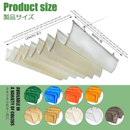 Auvent de rechange pergola extérieure rétractable 2x5m bâche terrasse - 3