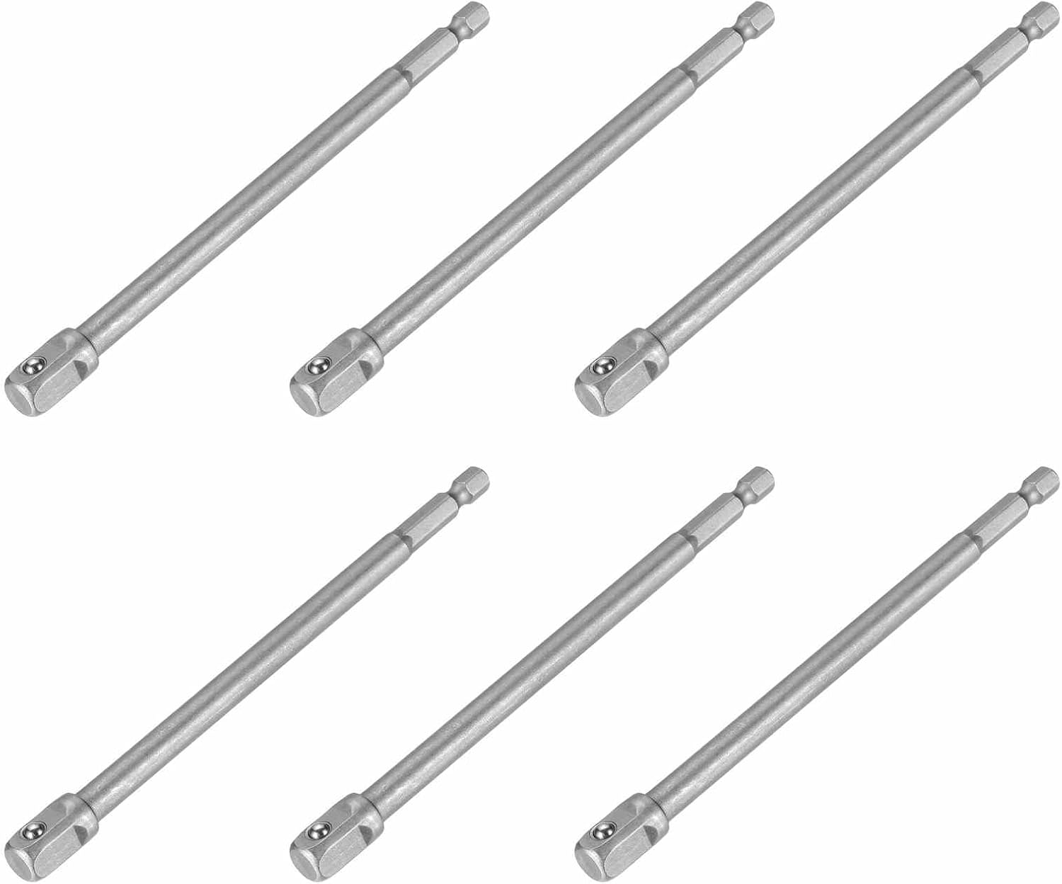 HARFINGTON 6pcs Impact Socket Adapter 3/8" Square Drive 1/4" Hex Shank 6" Long Extension Bit for Axle Nut Driver Drill Socket Sets