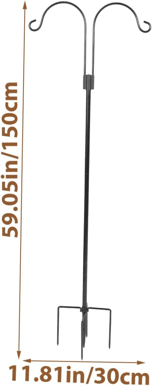 Toyvian Outdoor Shepherd Hook Stake for Hanging Lanterns Bird Feeders and Flower Baskets Durable Iron Ground Insert with Resistant Finish for Garden