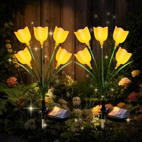 Solar Garden Lights 2 Pack - 15H Runtime for Yard Pathway Outdoor Décor — view 2