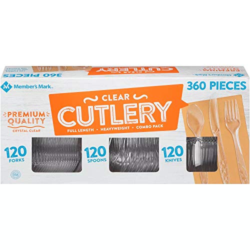 Daily Chef Clear Cutlery Combo Pack (360ct.)120 Forks 120 Knives and 120 Spoons